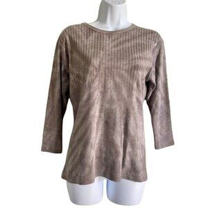 The Learsi Collection Sport Gray Top with Sequins Womens Medium